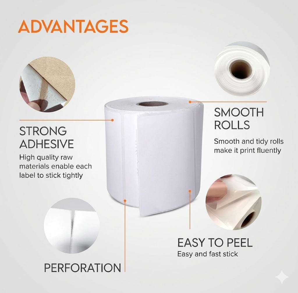 Direct Thermal Labels Rolls – 4×6 (100×150 mm) | Address & Shipping Labels for E-Commerce
