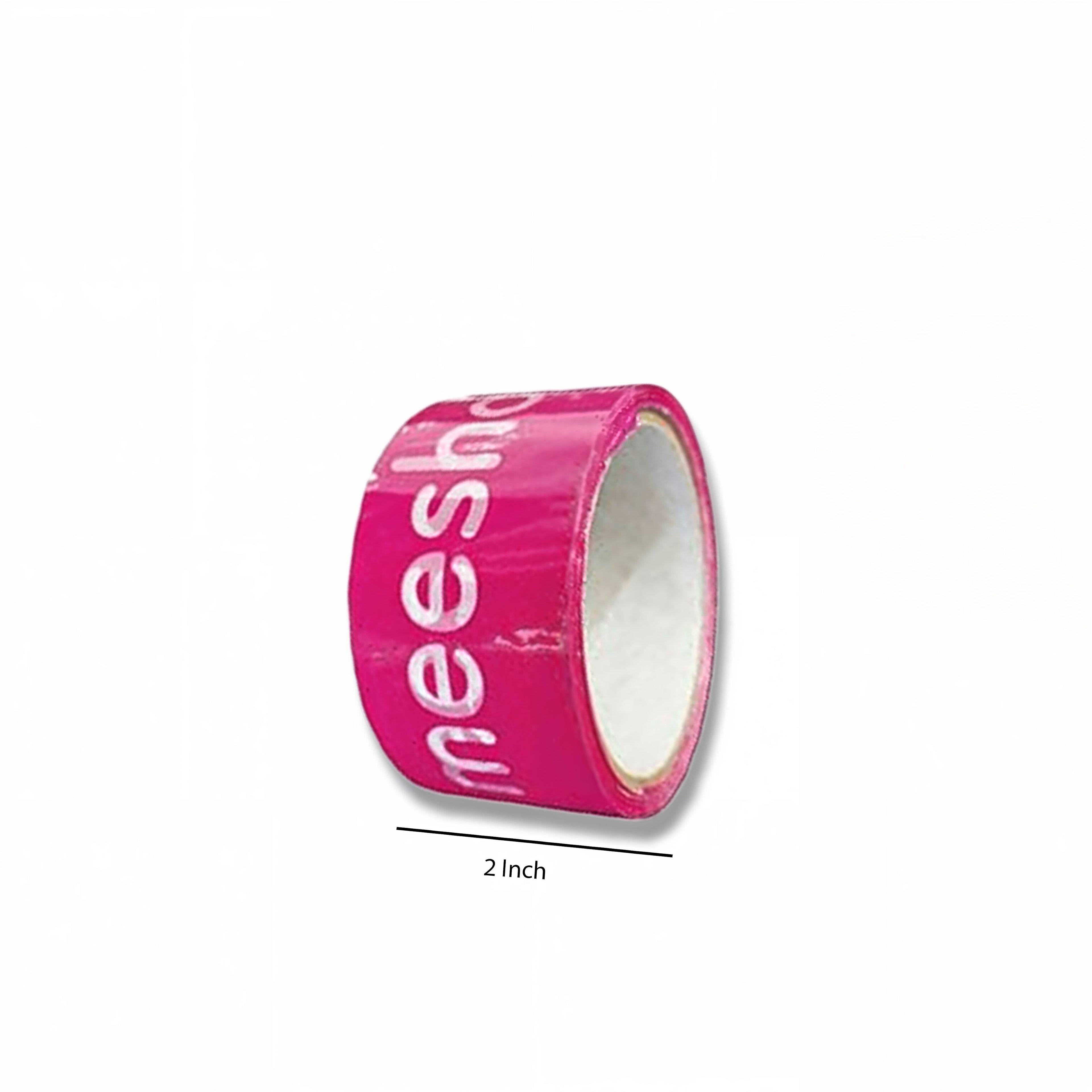 Pink tape roll with 'meesh' branding 